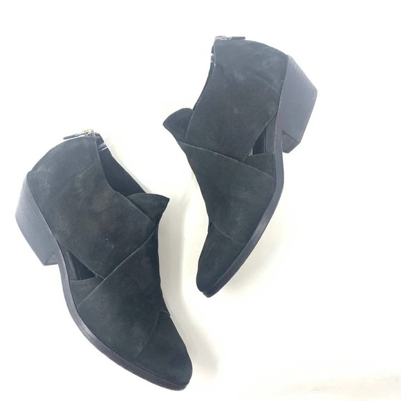Eileen Fisher‎ Cluster Cutout Booties Black Suede Size US 7.5 - Picture 2 of 12